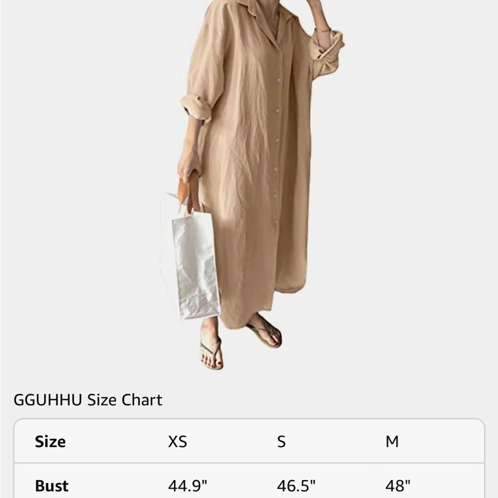 Tan Maxi Dress with Notched Collar and Dolman Sleeves